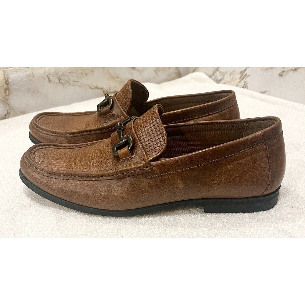 Curt & Larson Crespo COG Men’s 11 Brown Leather Horsebit Loafers Woven